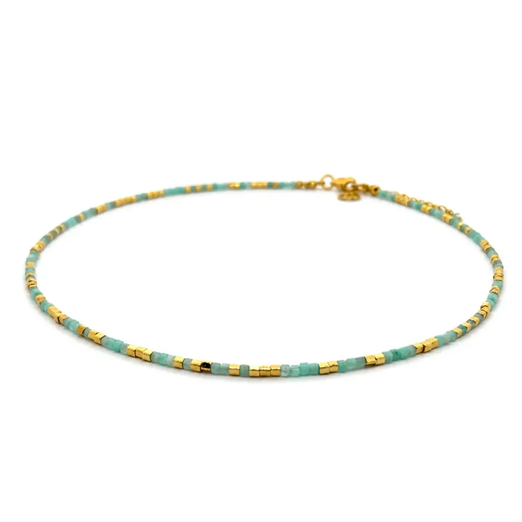 [CH016GB] Gea Q Choker (Black Tourmaline, Gold Plated)