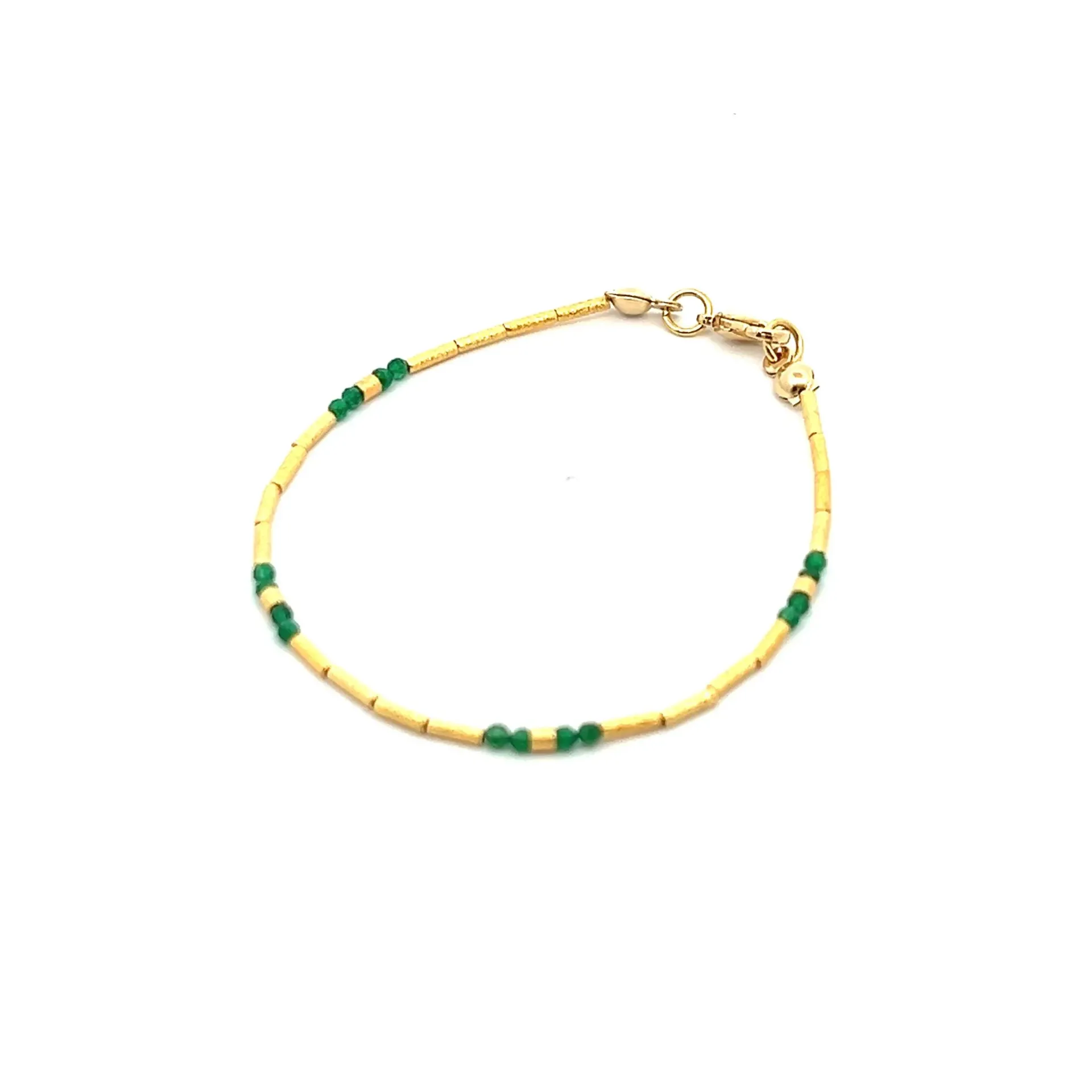 [BR005GB] Double Rosario Bracelet (Black Tourmaline, Gold Plated)