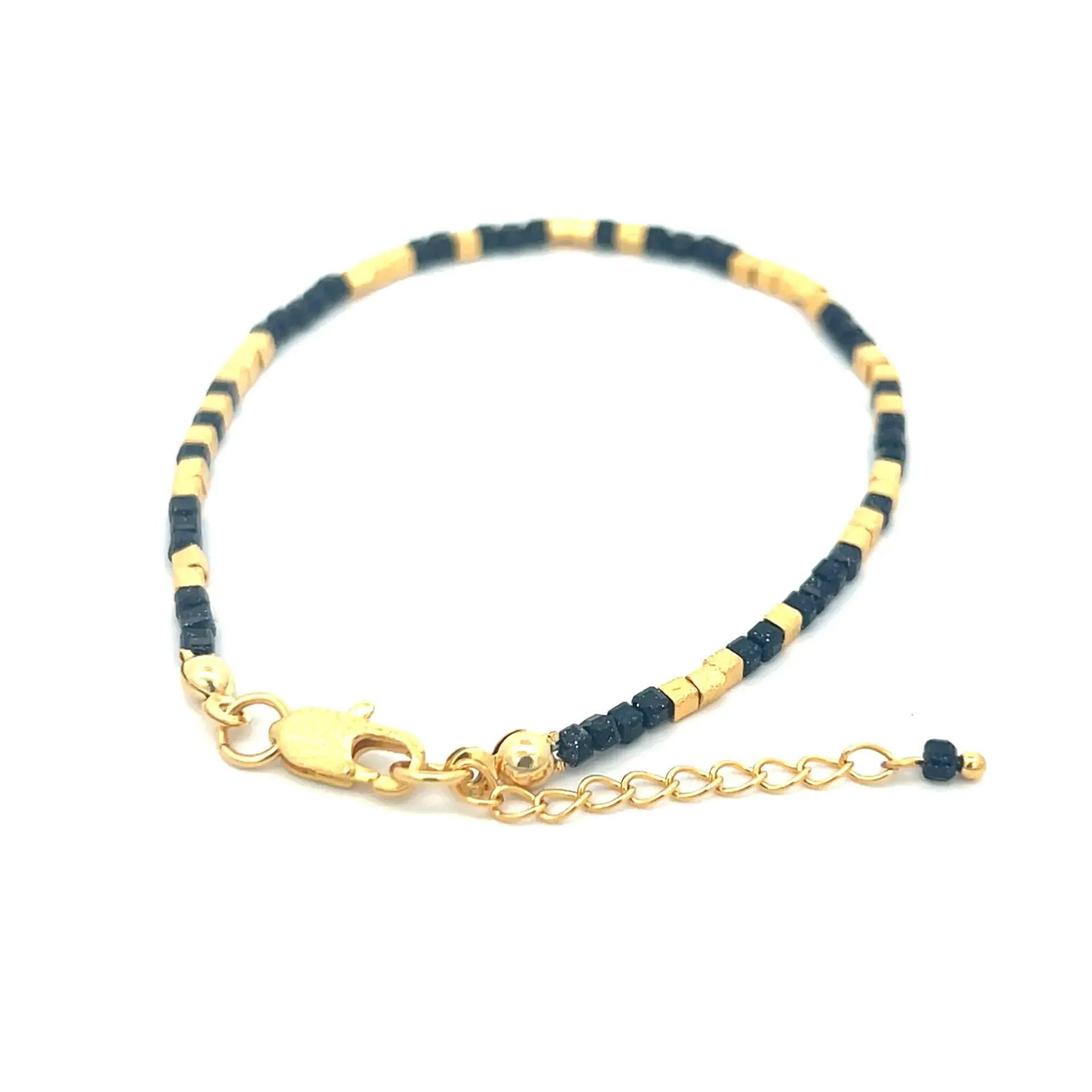 [BR015GB] Gea Q Bracelets (Black Tourmaline, Gold Plated)