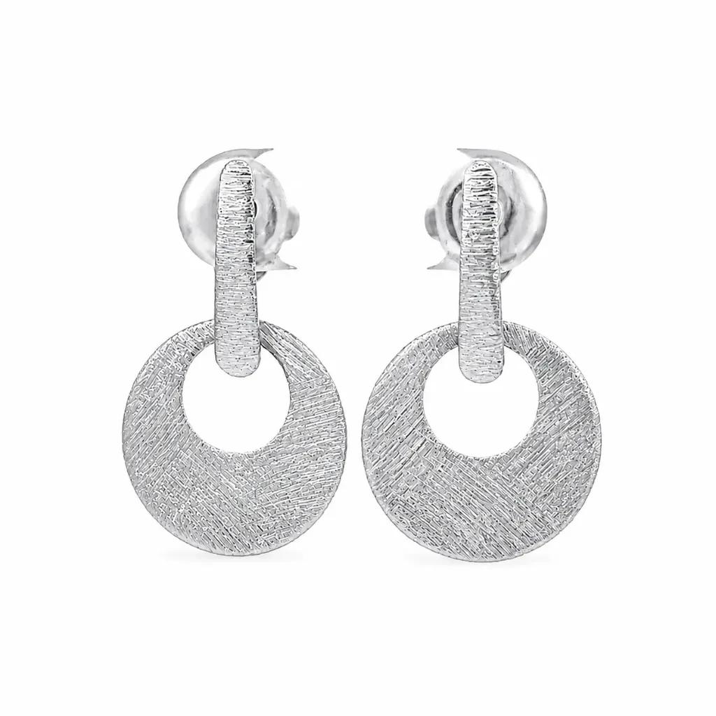 [OF032R] Leila Earrings Small Rodium
