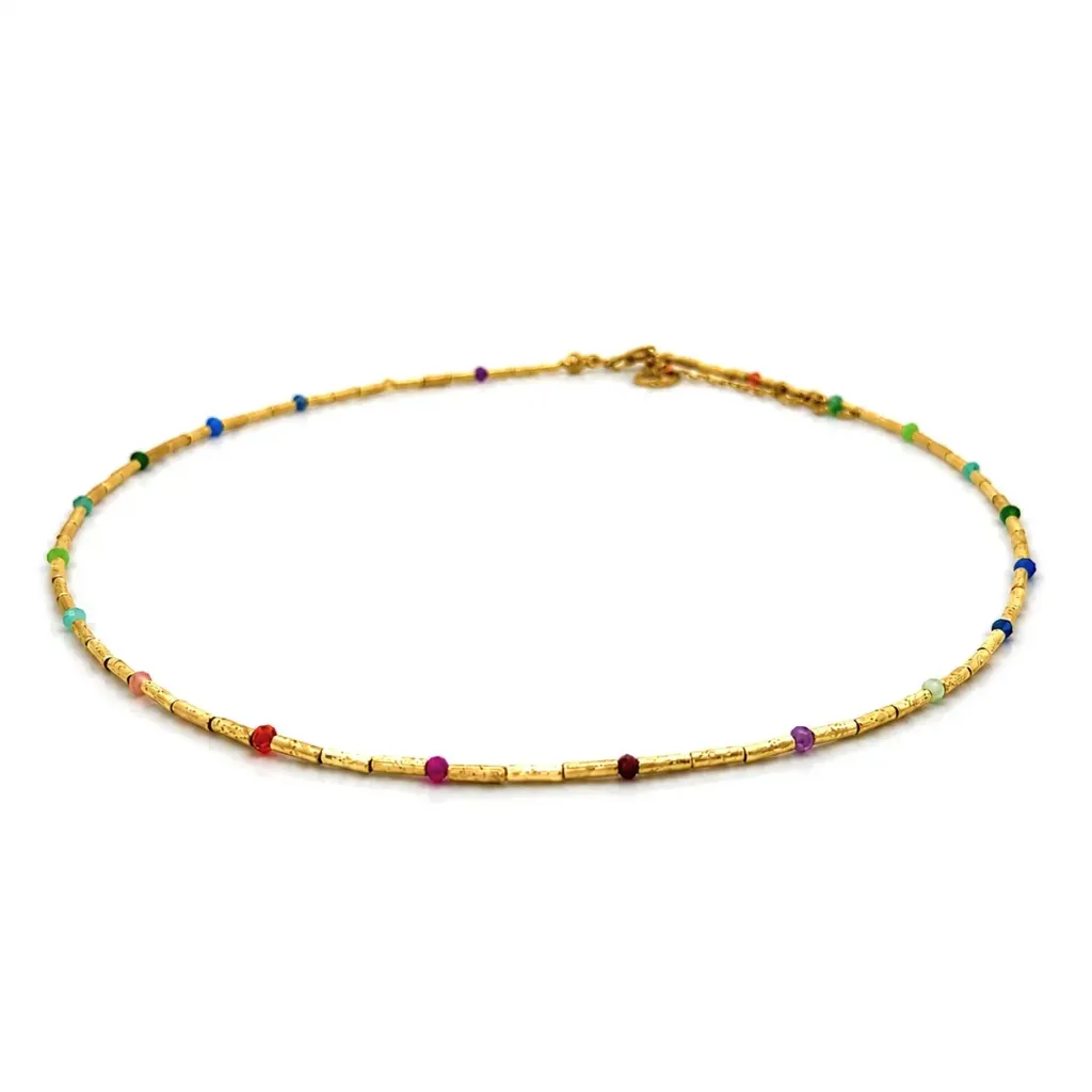 [CH004GD] Degrade Rosario Choker (Gold Plated)