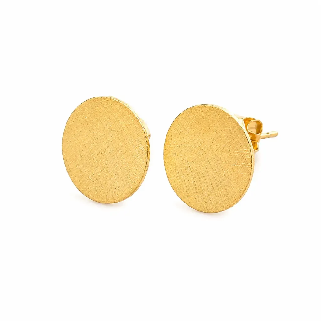 [MF002G] Round Mini Earrings Gold Plated
