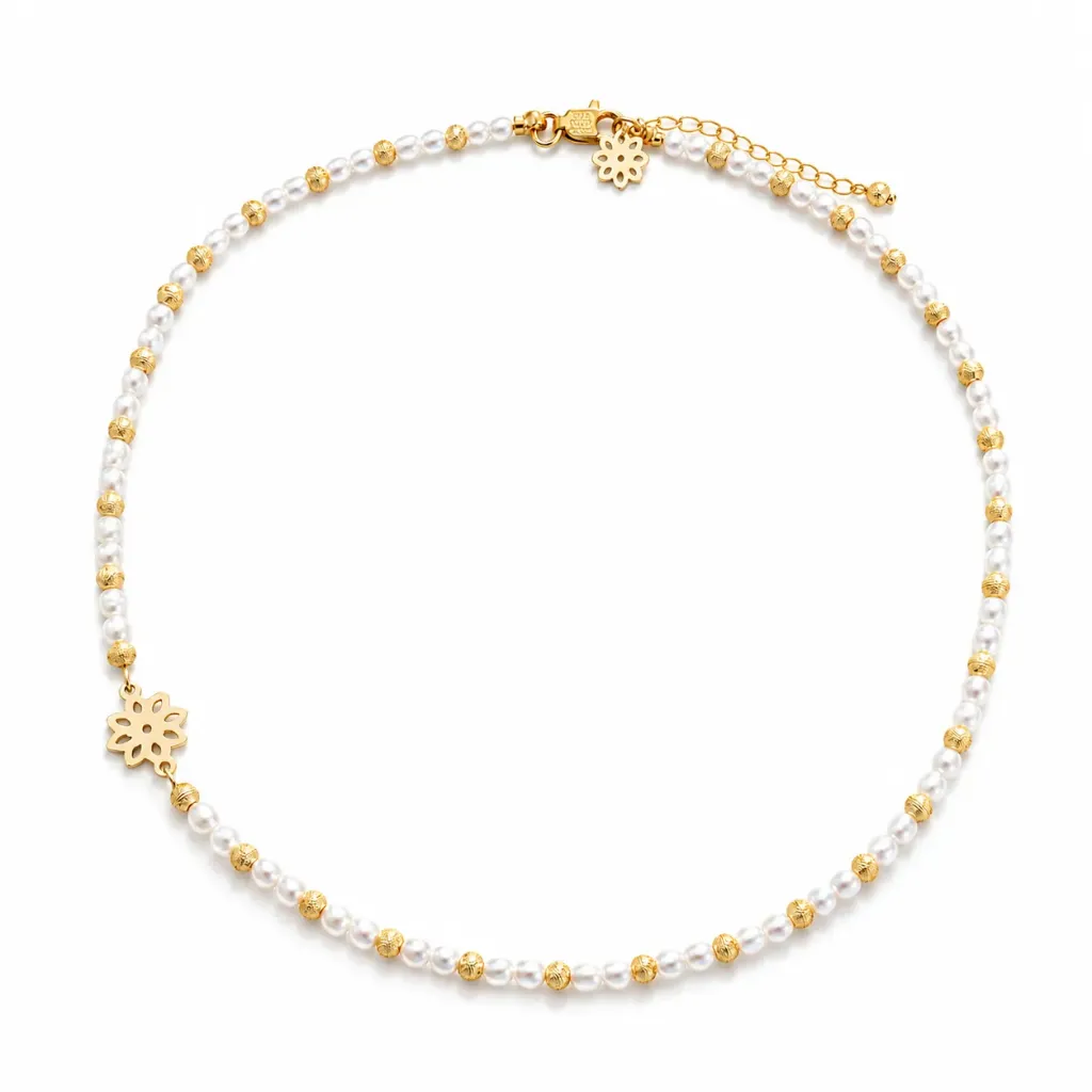 [CH018GP] Cloe Pearls Choker (Gold Plated)