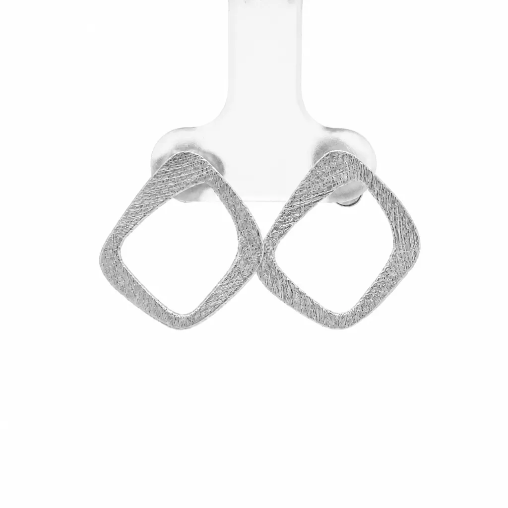 [MF021R] Ima Mini Earrings Rhodium Plated