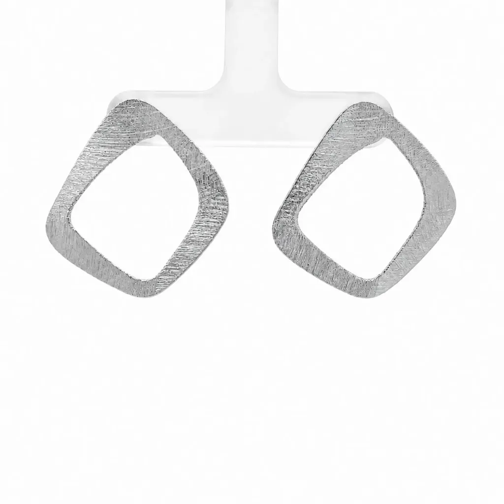 [MF022R] Ima Mini Big Earrings Rhodium Plated